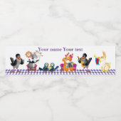 Muizen en eekhoorns spelen een concert waterfles etiket (Enkel label)