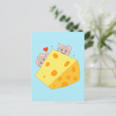 Muizen en kaas briefkaart (Staand voorkant)
