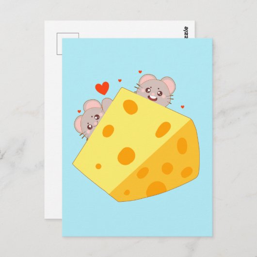 Muizen en kaas briefkaart (Voorkant / Achterkant)