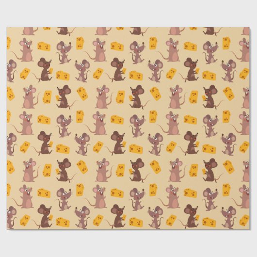 Muizen en kaas cadeaupapier (Vlak)