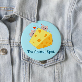 Muizen en kaas ronde button 4,0 cm