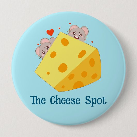 Muizen en kaas ronde button 4,0 cm (Voorkant)