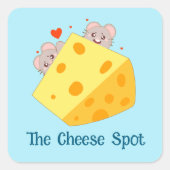 Muizen en kaas vierkante sticker (Voorkant)