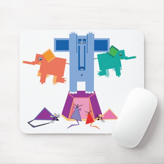 Muizen en olifanten muismat (Met muis)