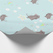 Muizen en Pareltjes voor sproeiers in blauw Cadeaupapier (Hoek)