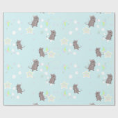 Muizen en Pareltjes voor sproeiers in blauw Cadeaupapier (Vlak)