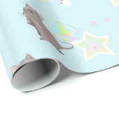 Muizen en Pareltjes voor sproeiers in blauw Cadeaupapier (Rol Hoek)