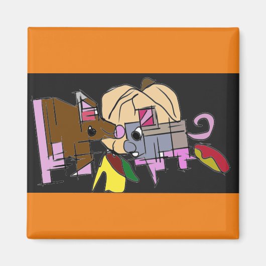 Muizen en pompoen magneet (Voorkant)