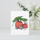 Muizen en pompoenen: Cute Autumn Scene: Kunst Briefkaart (Staand voorkant)