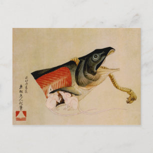 Muizen en zalm Hokusai Briefkaart