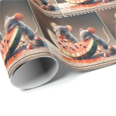 Muizen eten watermeloen cadeaupapier (Rol Hoek)