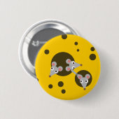 Muizen in kaas ronde button 5,7 cm (Voorkant /achterkant)