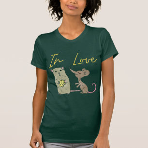 Muizen in liefde, liefdesvogels t-shirt