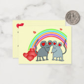 Muizen in Liefde Regenboog Valentijnse Kaarten Min Notitiekaartje (Voorkant / Achterkant in situ)