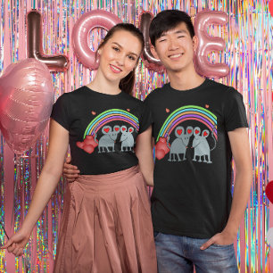 Muizen in Liefde Valentijnse Donkere Unisex T-shirt