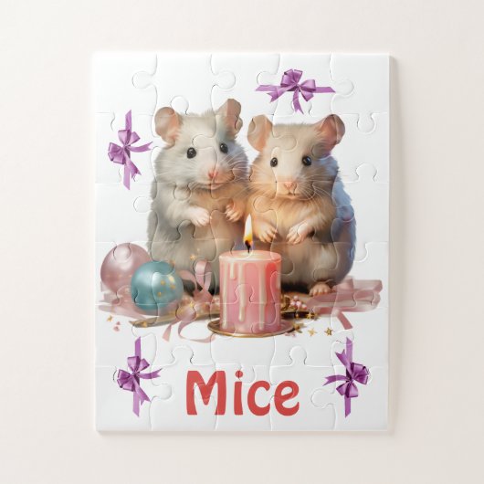 Muizen Kerstpuzzel voor kinderen, 5 jaar en ouder Legpuzzel (Verticaal)