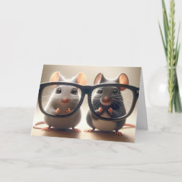 Muizen kijken door een bril Verjaardag Humor Kaart