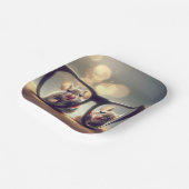 Muizen kijken door een grote bril papieren bordje (Gebogen)