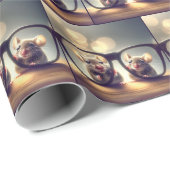 Muizen kijken door zwarte bril cadeaupapier (Rol Hoek)