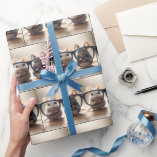 Muizen kijken van achter een zwarte bril cadeaupapier