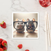 Muizen kijken van achter een zwarte bril servet (Insitu)