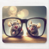 Muizen met een te grote zwarte bril muismat (Voorkant)