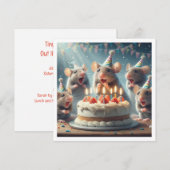 Muizen met feestelijke petten, muisverjaardagsuitn kaart (Voorkant / Achterkant)