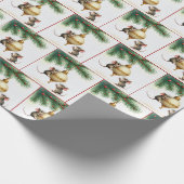 Muizen met gouden kerstversiering cadeaupapier (Hoek)