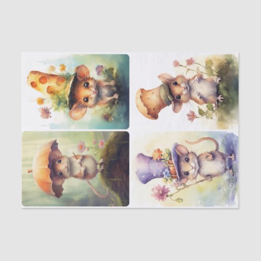 Muizen met Petten Tissuepapier (Voorkant)