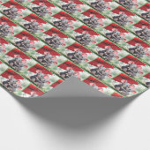 Muizen onder een rode paraplu cadeaupapier (Hoek)