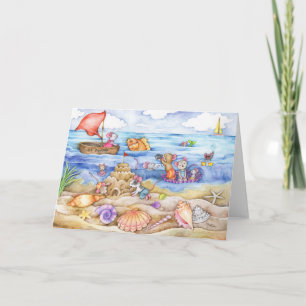 Muizen op de Beach Summer Card Kaart