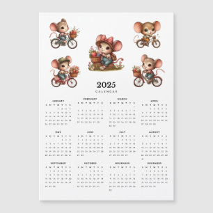 Muizen op fietsen 2025 Magnetische kalender