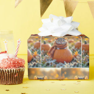 Muizen op herfstpompoenen cadeaupapier