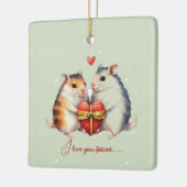 Muizen paar Ik hou van je voor altijd Valentijn Keramisch Ornament (Links)