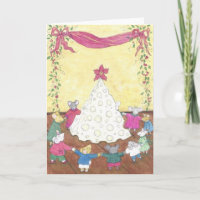 Muizen rond een kaaskerstboom