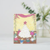 Muizen rond een kaaskerstboom feestdagenkaart (Staand voorkant)