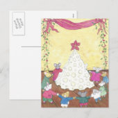 Muizen rond een kaaskerstboom feestdagenkaart (Voorkant / Achterkant)