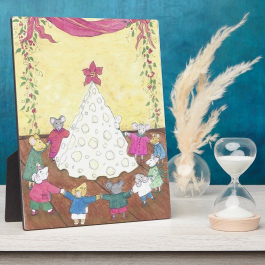 Muizen rond een kaaskerstboom fotoplaat (Zijkant)