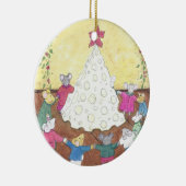 Muizen rond een kaaskerstboom keramisch ornament (Rechts)