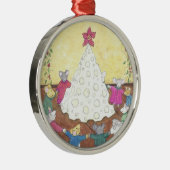 Muizen rond een kaaskerstboom metalen ornament (Rechts)