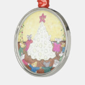 Muizen rond een kaaskerstboom metalen ornament (Links)