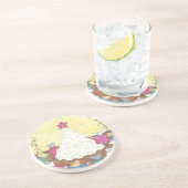 Muizen rond een kaaskerstboom zandsteen onderzetter (Zijkant)