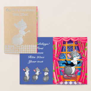 Muizen spelen een concert folie kaarten