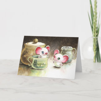 Muizen spelen met suiker kaart