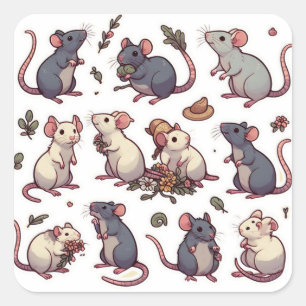 Muizen Vierkante Sticker