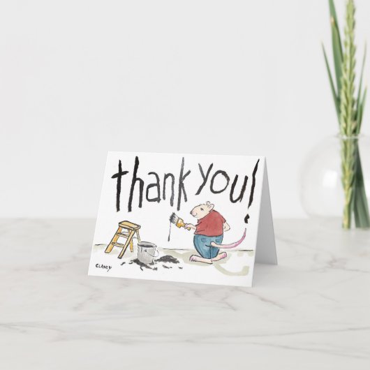 Muizenartiest bedankt kaart (Voorkant)