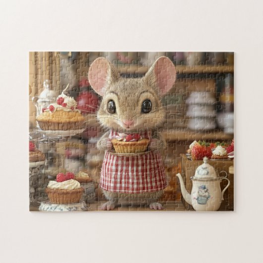 Muizenbakkerij Chef Tiny Tail Whimsische Keuken Legpuzzel (Horizontaal)