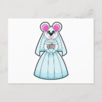 Muizenbruid met boeket bloemen