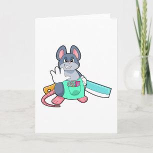 Muizenkapper met schaar en kam kaart