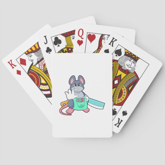 Muizenkapper met schaar en kam pokerkaarten (Achterkant)